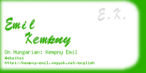 emil kempny business card